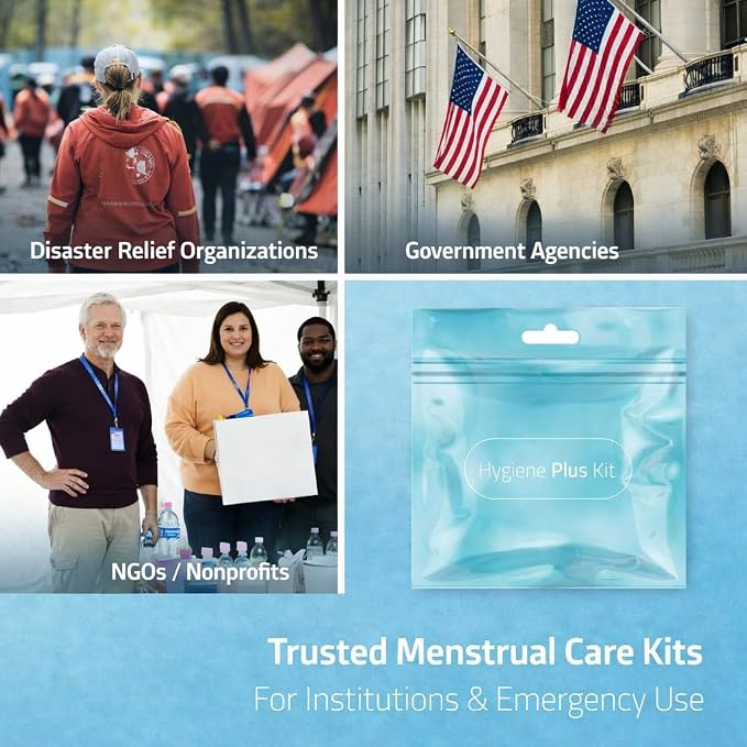 Hygiene Plus Period Kit with Disposable Underwear (Medium) – Menstrual Kit with Tampon, Pad & Pantyliner – Feminine Hygiene Kit for Girls, Teens & Women (Teal)