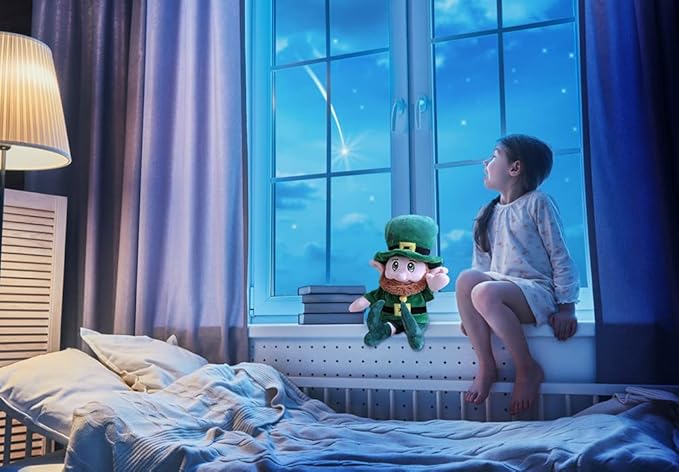 Leprechaun Plush Doll Toy for Kids, St Patricks Day Decorations, 16 Inches