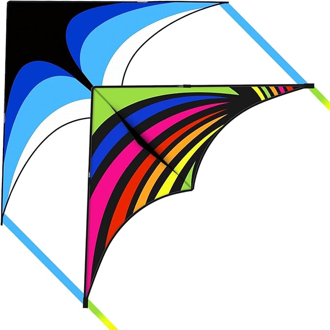 Mint's Colorful Life Delta Kite for Kids & Adults, Extremely Easy to Fly Kite for Beach Trip, Best Kites for Beginners, 300ft String Handle Included