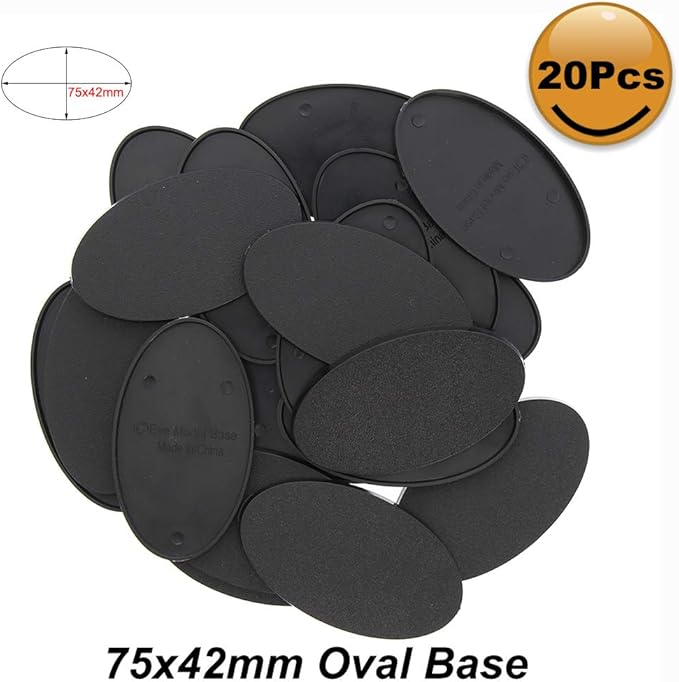 MB875 20pcs Base 75X42mm or 2.95x1.65inch Plastic Model Bases for Gaming Miniatures or Wargames Table Games