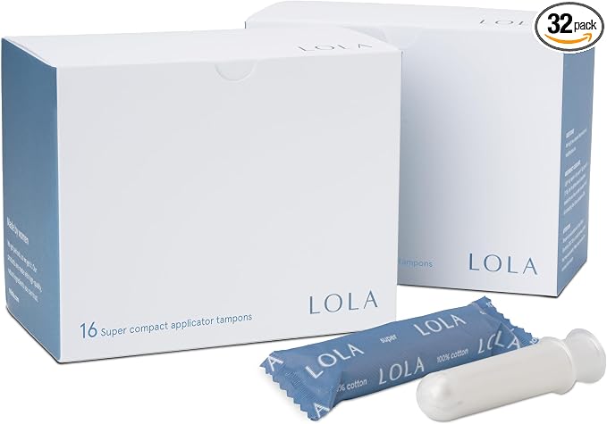 LOLA Super Organic Cotton Tampons, 32 Count - Super Non-Toxic Tampons, Period Feminine Hygiene Products, HSA FSA Approved Products Feminine Care