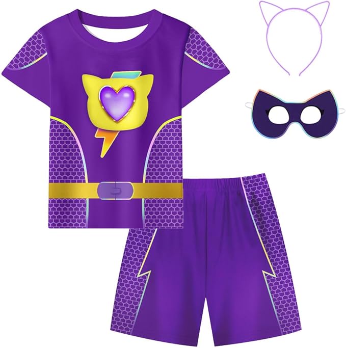 ACoiay Kids Kitties Daily Outfit with Mask and Headband for 2-8 Years