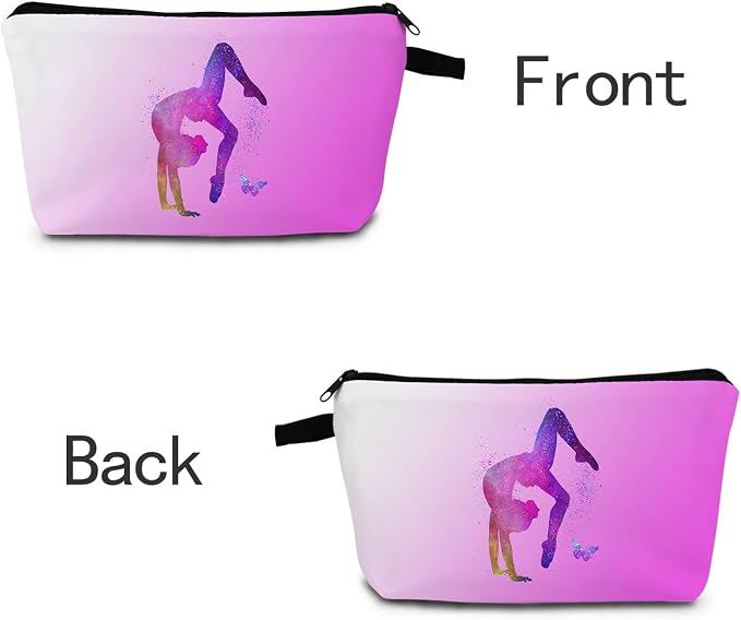 Gymnastics Gifts for Women Cheerleader Cosmetic Bag Makeup Bag Present for Gymnastics Lover Woman Sports Lovers Gymnasts Inspirational Gifts Gymnastic Coach Present for Women