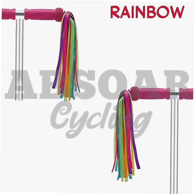 Colorful Bike Streamers Girls Boys Kids Bicycle Tassel Ribbon Handlebar Scooter Streamer 2 Pairs 18 Bands