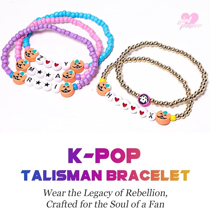 AICase for Korea-Pop Merch Toys Gifts Cosplay Bracelets 5 Pcs Stackable Stretch Beaded Bracelets Birthday Decorations Costume Outfit Jewelry Gifts for Fans Women Christmas Stocking_1