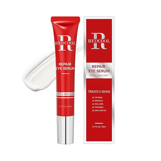 Caffeine & Retinol Under Eye Serum – Dermatologist-Tested, Fast Absorbing, Correction for Puffy Eye Bags Fine Lines Dark Circles Wrinkles While Providing Moisturizing Care