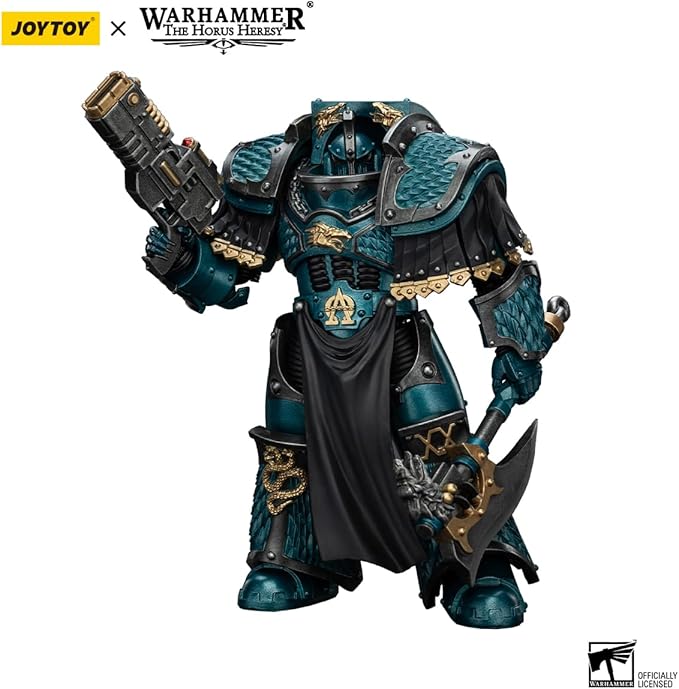 JOYTOY Warhammer The Horus Heresy Alpha Legion Lernaean Terminator with Volkite Charger - 1:18 Scale 5.39in Action Figure Mecha Joy Toy Collection Model
