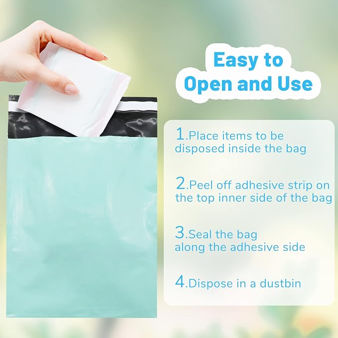 Sanitary Napkin Disposal Bags,100Pcs Feminine Personal Disposal Bags for Tampons and Pads,Self-Adhesive Sealed and Leakproof