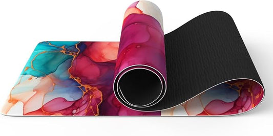 FOLAI Extra Thick Yoga Mat 6mm，pilates mat thick - Non-Slip Exercise Mat for HIIT, Pilates & Home Workouts & Workout with Free Carry Strap