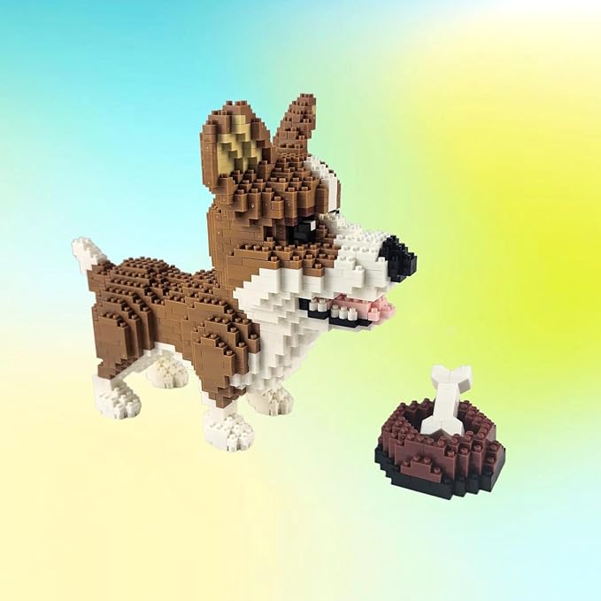 Building Bricks Set - Building Blocks - Animal Micro Building Block Toy for Boys Girls & Adults (Corgi)