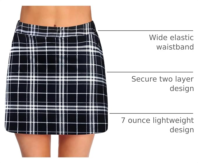 Ekouaer 16" Skorts for Women with Pockets Golf Pickleball Tennis Skirt | Silicone Grippers,2 Inner Pockets,Wide Waist,Side Slit Hem,Breathable,Soft,Lightweight
