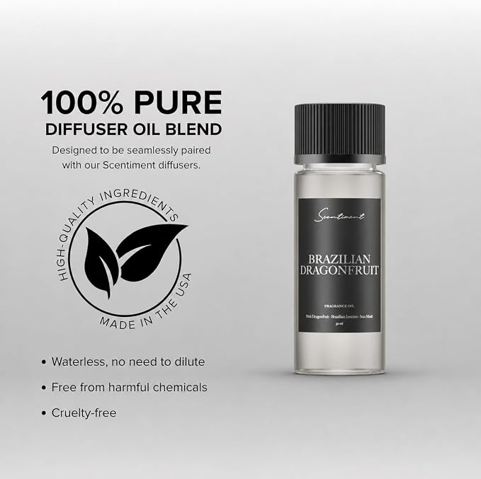 Scentiment Brazilian Dragon Fruit Diffuser Oil – Dragon Fruit, Citrus & Soft Musk – Sweet, Fruity & Tropical Fragrance Oil for Cold Air Diffusers – 1.69 fl oz (50 mL)