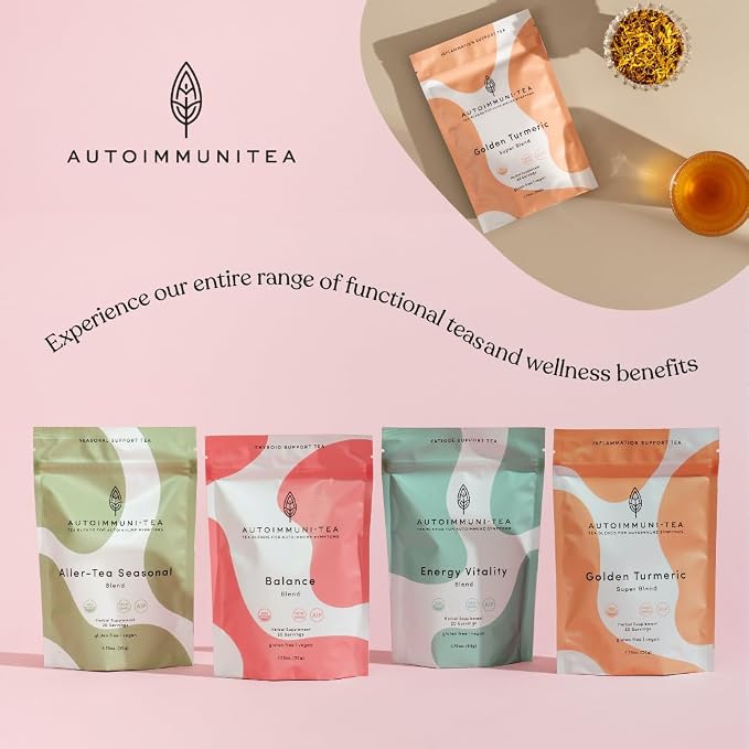 Organic Turmeric Ginger Loose Leaf Tea Bags – Immunity Tea, Wellness Tea, Caffeine Free, AIP Autoimmune Protocol, Whole30 Paleo, Ayurvedic Rooibos Golden Tonic Herbal Blend, 15 Count