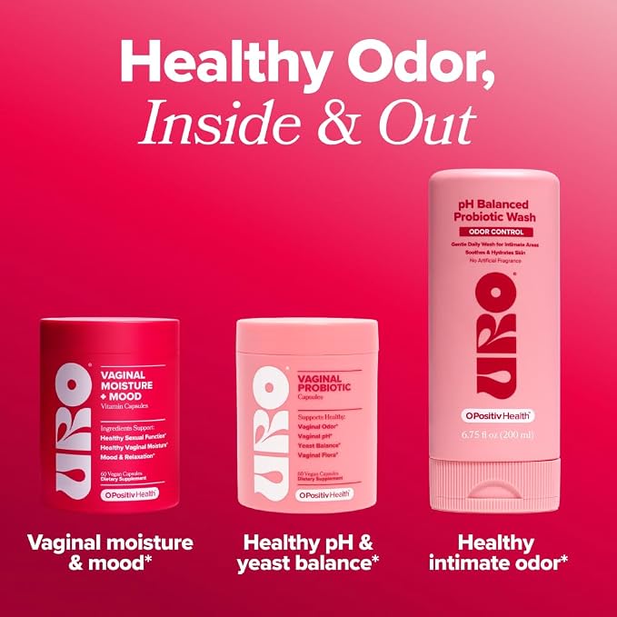 O Positiv URO Vaginal Moisture & Mood – Formulated to Support Vaginal Moisture, Mood & Relaxation – with KSM-66® Ashwagandha, Ginkgo Biloba, Mucuna pruriens, and GABA – 30 Servings (2-Pack)