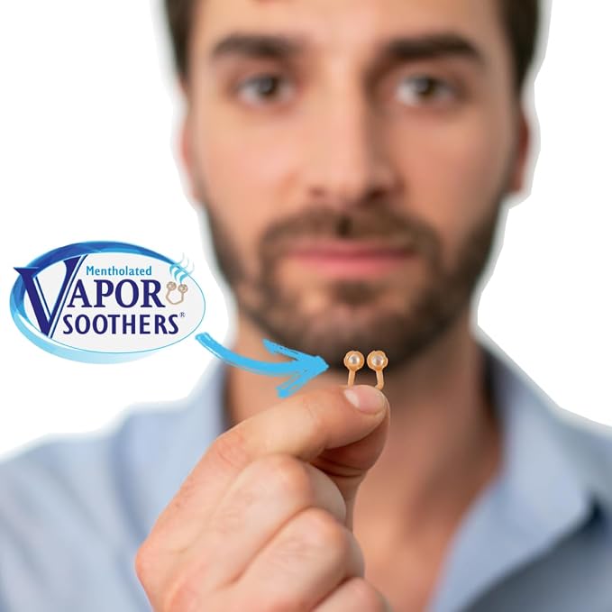 Nose Clips for Bad Smell by Vapor Soothers | Nasal Dilators for Breathing | Smell Nose Rings for Nurses | Instant Nasal Congestion Relief, Drug-Free | Cinnamon Scent - 4 Pouches, 8ct