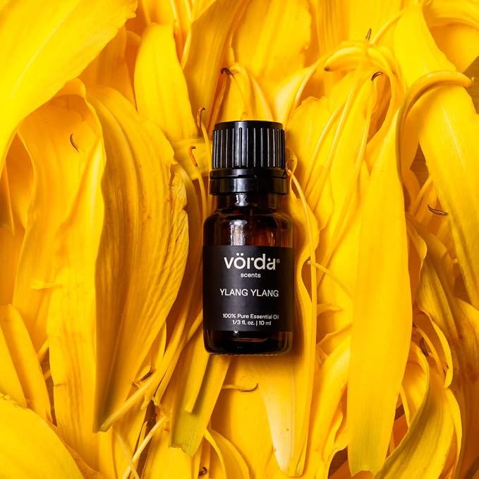 Vorda Madagascar Ylang Ylang Single Noted Essential Oil - 1/3 fl. oz. Perfect for Aromatherapy Essential Oil for Diffusers, Skin Use Massage Oil, Candle Making