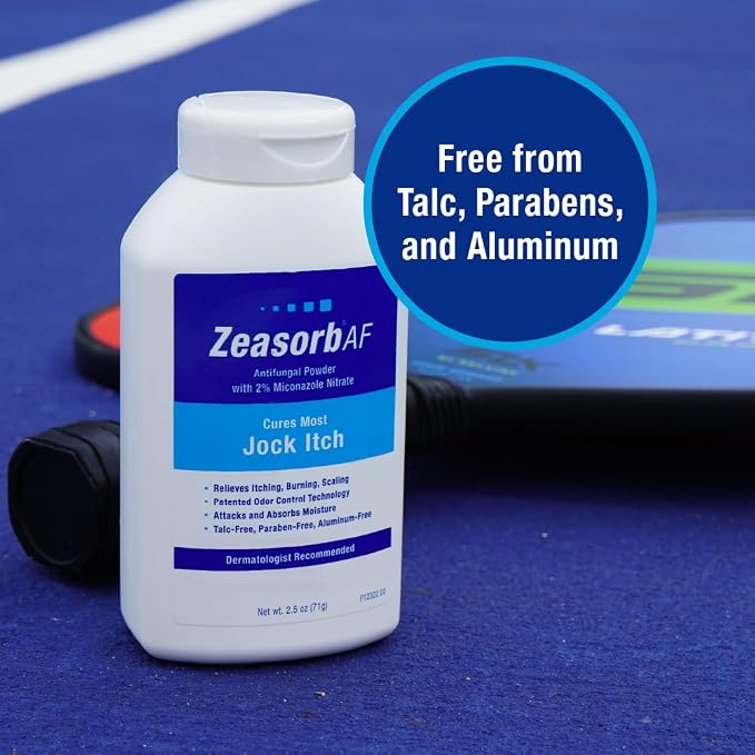 Zeasorb Super Absorbent Antifungal Treatment Powder for Jock Itch, Dermatologist Recommended, Attacks and Absorbs Moisture, Patented Odor Control Technology, with Bentonite Clay and Aloe, 2.5 oz