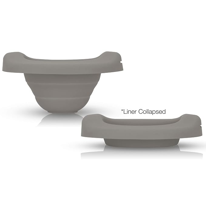 Potette Plus Potty Value Pack: Kalencom 2in1 Potette Plus Portable Potty and Reusable Collapsible Liner for Home Use (White/Gray)