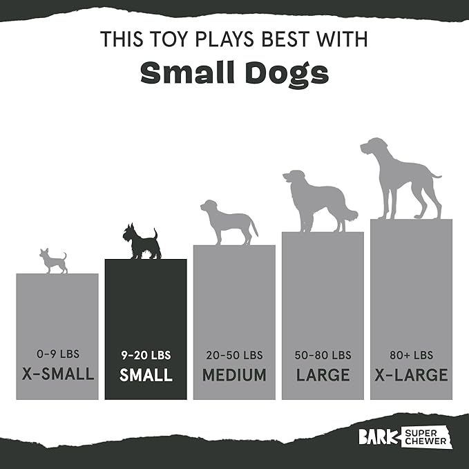 Barkbox Super Chewer Tough Dog Chew Toys for Aggressive Chewers, Plush 2 Toys in 1 (Drop The Bass - Small)