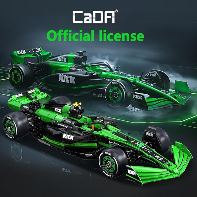 C64010W Kick Sauber F1 Team C44 Racing Building Set,MOC 1:8 F1 Building Block Car,Formula 1 Championship Super Car Model for Adults (2553pcs)