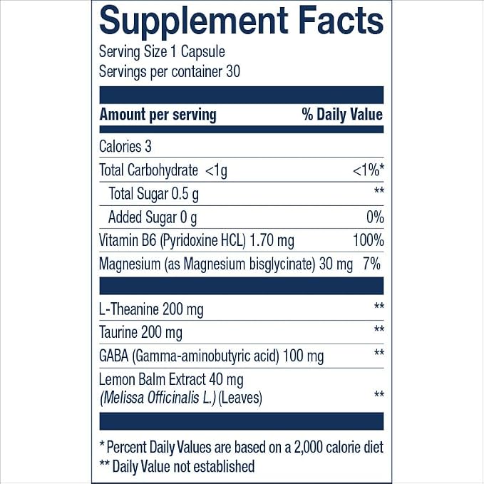 Wiley's Finest Relax Focus - Daily Supplement for Stress Support - Contains L-Theanine, GABA, Vitamin B6 & Magnesium - 30 Capsules (30 Servings)