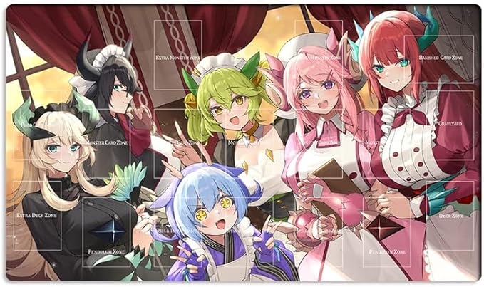 New Playmat Dragonmaid Deck CCG TCG Trading Card Game Mat + Free Bag (ZD039-347-A)