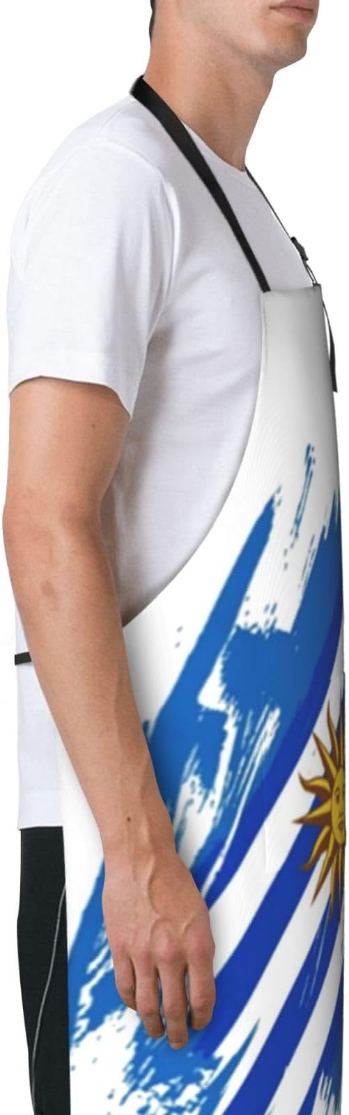 Cute Flag Kitchen Cooking Aprons for Women Men Adjustable Patriotic Flag Apron with 2 Pockets for Home Kitchen Garden