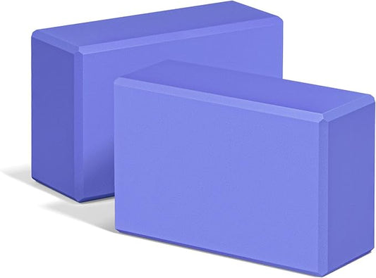 Yoga Blocks 2 Pack, 9"x6"x3" High-Density EVA Foam Yoga Block, Non-Slip Yoga Blocks for Yoga, Pilates Meditation, Stretching and Toning, Supportive, Latex-Free