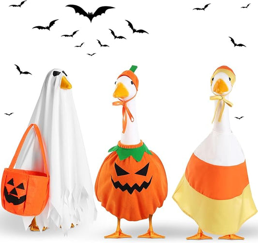 3 Set Thanksgiving Day Goose Outfit Lawn Porch Costume Plastic Goose Clothing for 23" Outdoor