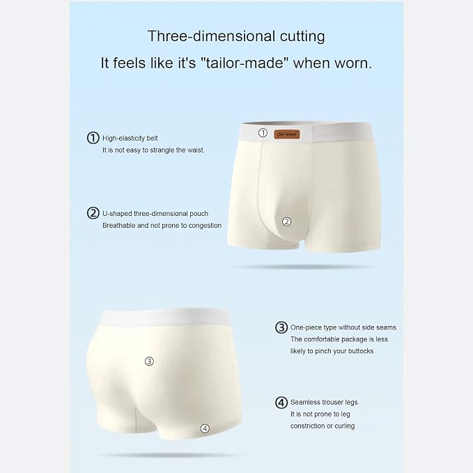 Mzkdieey Men's Casual Sports Comfortable Breathable Flat Corner Underwear