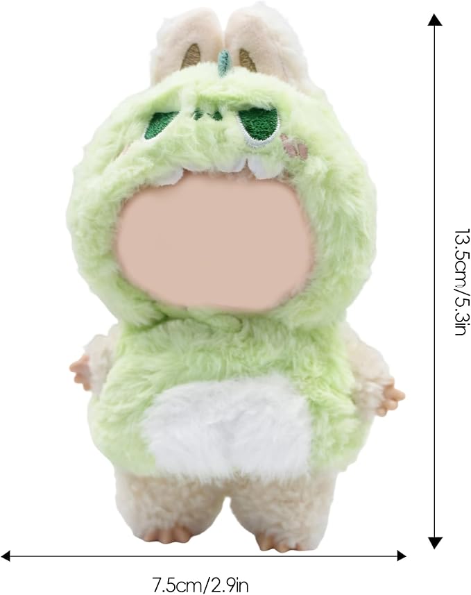 17cm Doll Clothes, Bear Outfits for Clothes Set, Premium Fashion Dolls Keychain Accessories, Faking Animal Style Outfit Jumpsuit (Dinosaur)