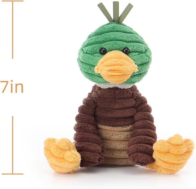 Apricot Lamb Corduroy Mallard Stuffed Animals for Kids, Soft Cute Plush Toys for Baby Girl and Boy, 7 Inches