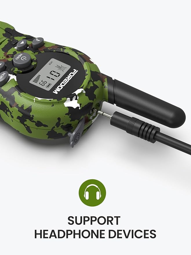 FOREDOM Walkie Talkies for Kids Walkie Talkies Long Range for Boys & Girls Age 3 to 12 Year Old Birthday Cool Army Toys - 2 Pack