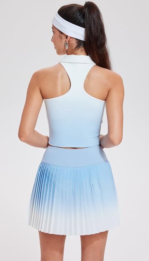 AFZ Golf Outfits for Women Preppy Golf Dress Clothes Athleisure Tennis Skirt and Top Sets