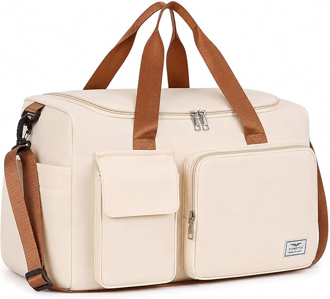 FIORETTO Women's Gym Duffle Bag with Shoes Compartment, 30L Capacity, Ideal for Travel, Gym, Sports, Duffel, Weekender