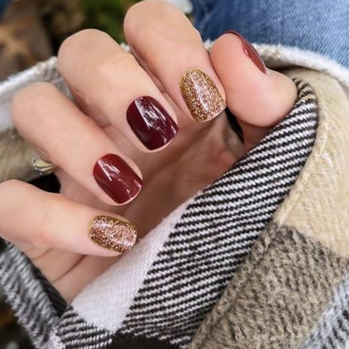 Nail Stickers 20 Pieces Full Wraps Nail Polish Strips, Self-Adhesive Gel Nail Art Decals for Women Girls