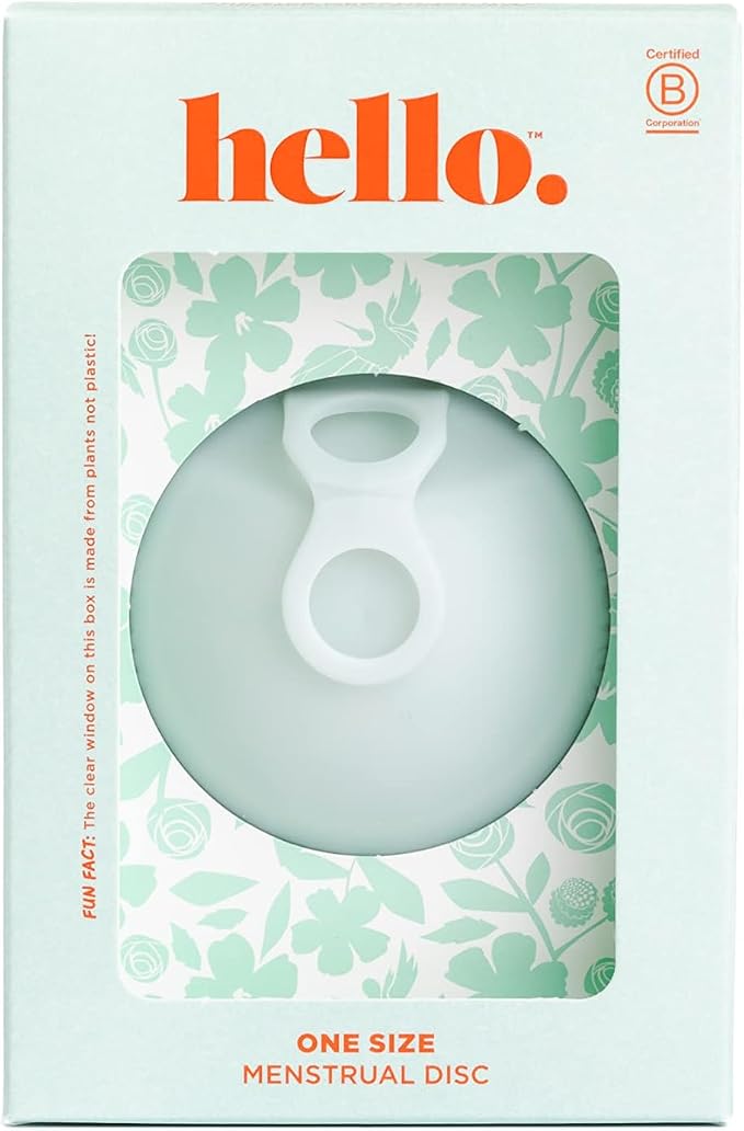Menstrual Disc | Award Winning Reusable Soft Flexible Period Disc | Capacity of 10 Tampons | Double Loop Tab for Easy Removal, Leak Proof Alternative to Pads & Tampons (Sea Fog)