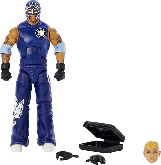 Mattel WWE Rey Mysterio SummerSlam Elite Collection Action Figure Dominik Mysterio Build-A-Figure Parts, Collectible Gift for Ages 8 Years Old & Up