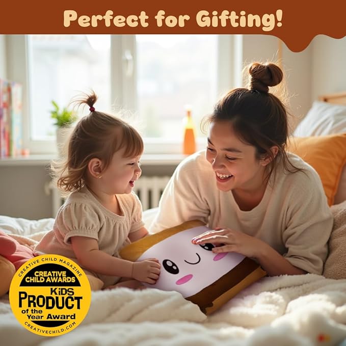 Scentco Smillows - Patented Gourmet Scented Stuffed Plush Pillows (S'Mores Marshmallow) - Accent, Throw, Decorative Pillows - Kids Room Decor, Gift for Kids