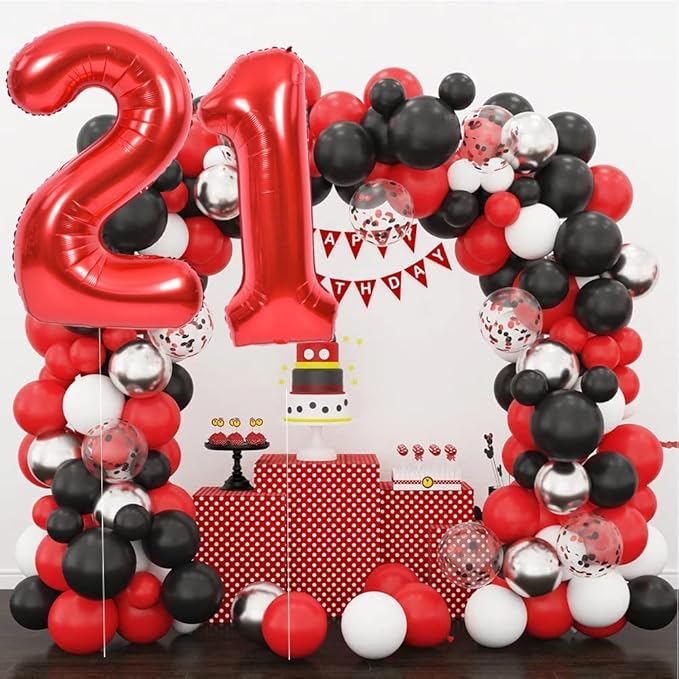 TONIFUL 40 Inch Large Red Number 25 Balloons Giant Digital 25 or 52 Helium Balloons, Foil Mylar Big Number Balloons for 25th or 52nd Birthday Party 25th or 52nd Anniversary Supplies Decorations