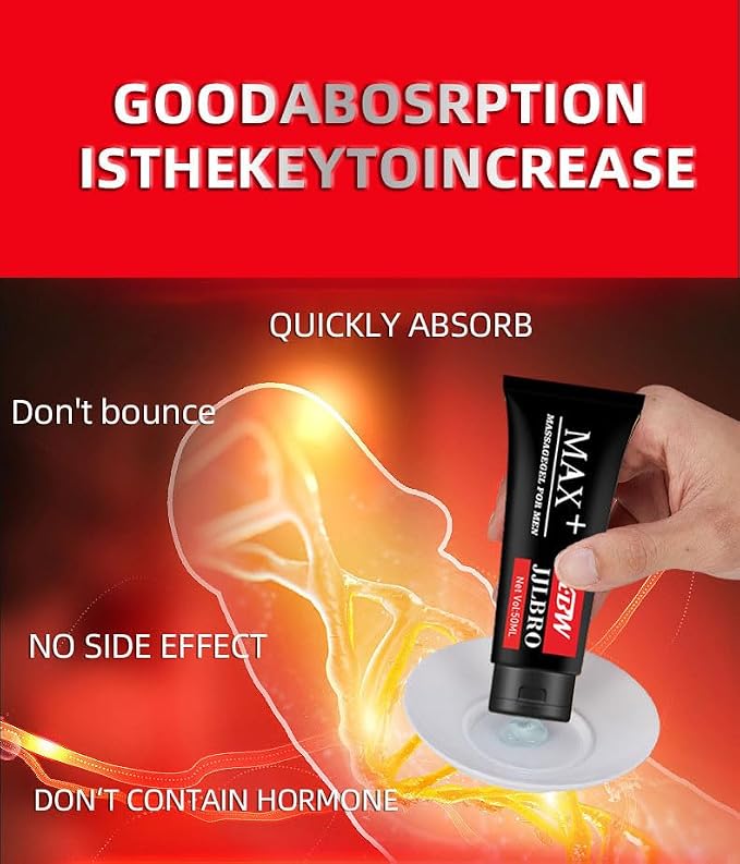 Huge Max+ XXXL Massage Enlargement Gel for Men - Big Size Power Repair Cream Oil for Huge Enhanced Size, Enlarge Thickness, Strength, and Prolonged Performance (Max+)