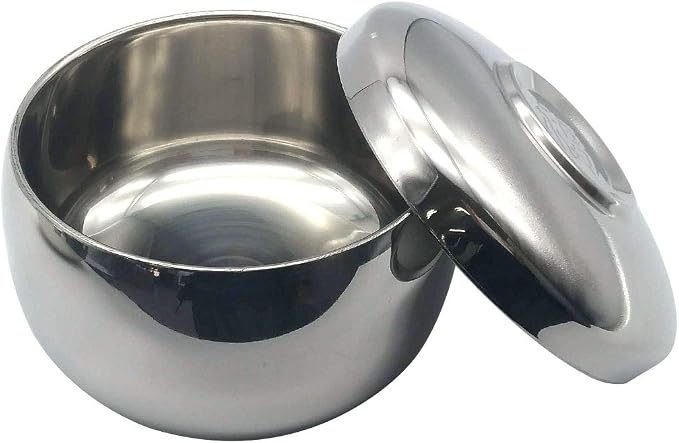 GARASANI Kitchen Tableware Stainless Steel Round Korean Traditional Rice Bowl With Lid Soup Bowl Set Vacuum Insulated Double Wall Metal Dinnerware