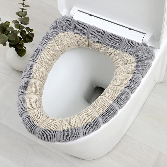 Toilet Seat Cover Bathroom Warmer Cloth Cushion Soft Pads for Bathroom Supplies 4Pcs