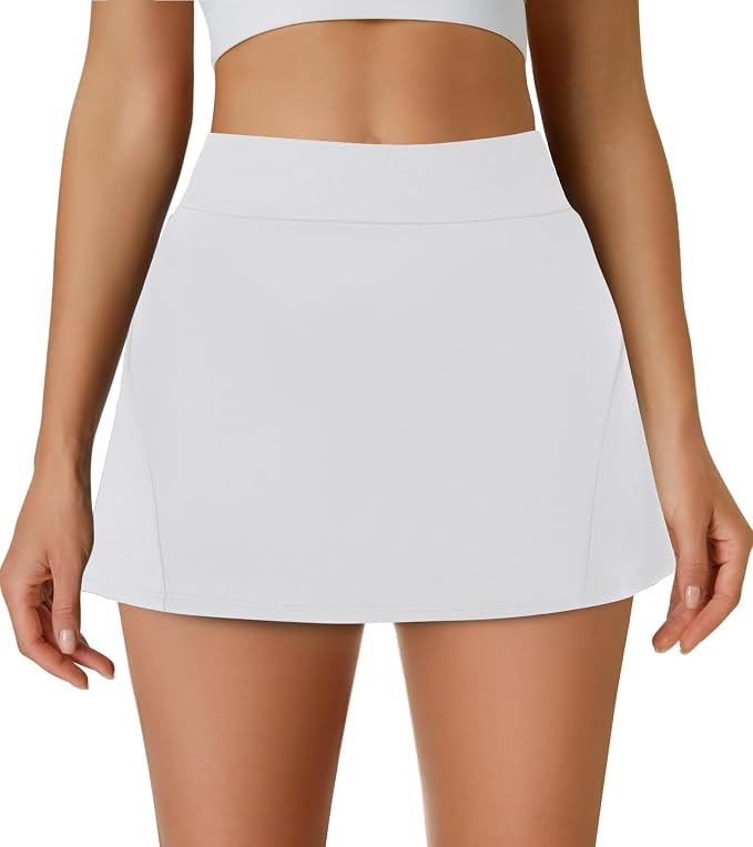 Womens Tennis Skirt Crossover High Waisted Skort with Pockets Shorts | Athletic Skirts for Golf Running Workout Pickleball, Aesthetic Activewear, Sporty Athleisure Style
