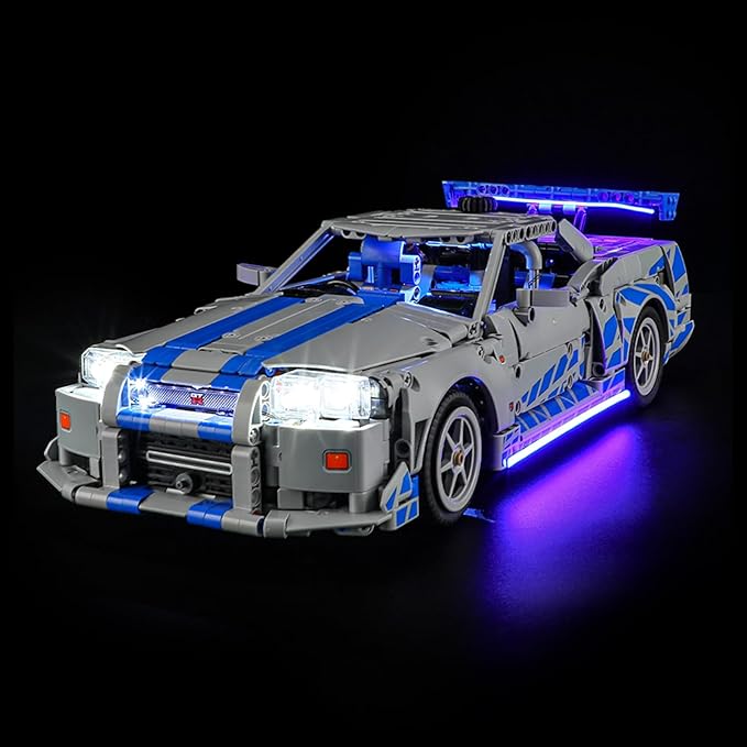 LED Light Kit for Lego 42210 2 Fast 2 Furious Nissan Skyline GT-R (R34) Car, Compatible with Lego 42210 Building Blocks Model(Not Include Blocks Set)