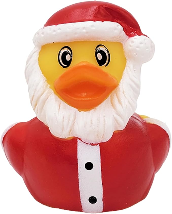 The Dreidel Company 6-Pack Christmas Holiday Rubber Duck Toy Duckies for Kids, Bath Birthday Gifts Baby Showers Summer Beach and Pool Activity, 2" Inches (6-Pack) Assorted