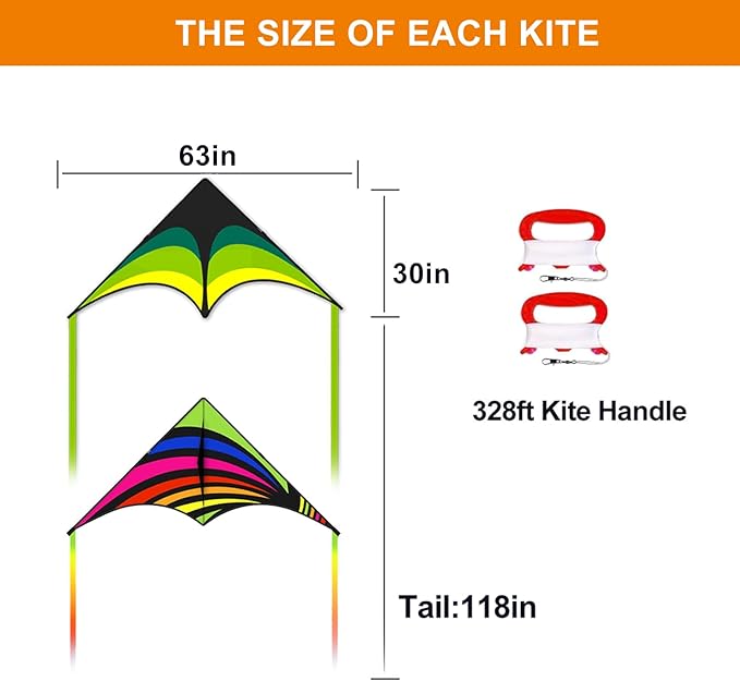 Kites for Kids and Adults, Easy to Fly for Beach, Single Line Kite Set for Beginners