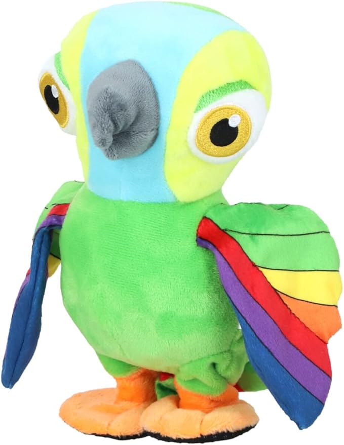La Granja De Zenon - 20CM Interactive Parrot Pepe - Musical Plush - Repeat, Walk and Play Songs - El Reino Infantil