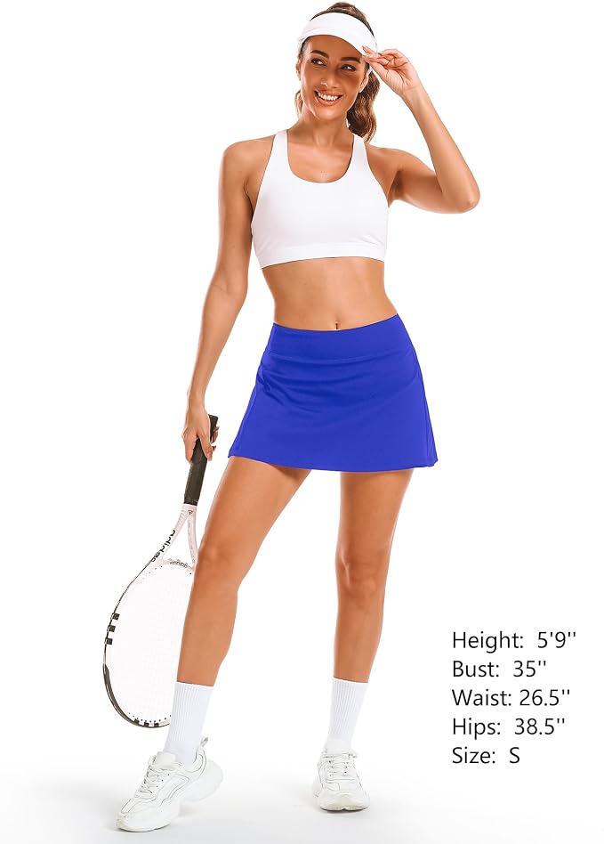 Stelle Women's Tennis Golf Skirts High Waisted with Pockets Inner Shorts for Athletic Skorts Sports Running Pickleball
