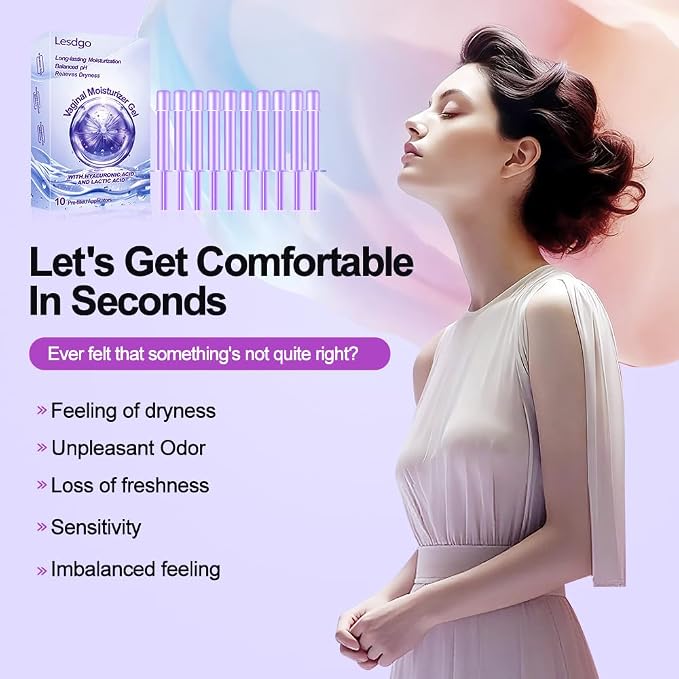 Vaginal Moisturizer Gel with Hyaluronic Acid & Lactic Acid | Long Lasting Relief for Vaginal Dryness, Irritation & Intimate Discomfort | Hormone-Free Feminine Care